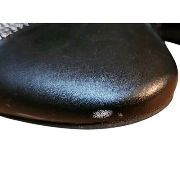 Marc Fisher Blk Gray Tweed Print Studded Heel Slip On Slides Sz 9.5 M - Picture 7 of 8